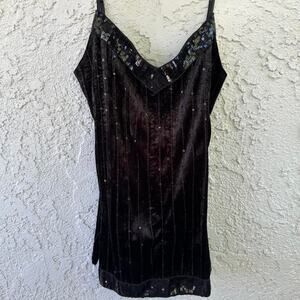 Y2k black sequin tank top